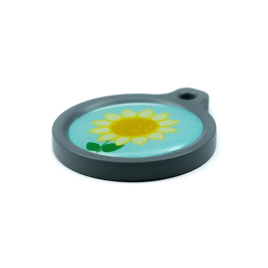 Blucky Sunflower Pastel Turquoise Dog Tag large