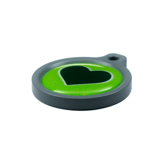 Blucky Heart Lime Green Dog Tag large