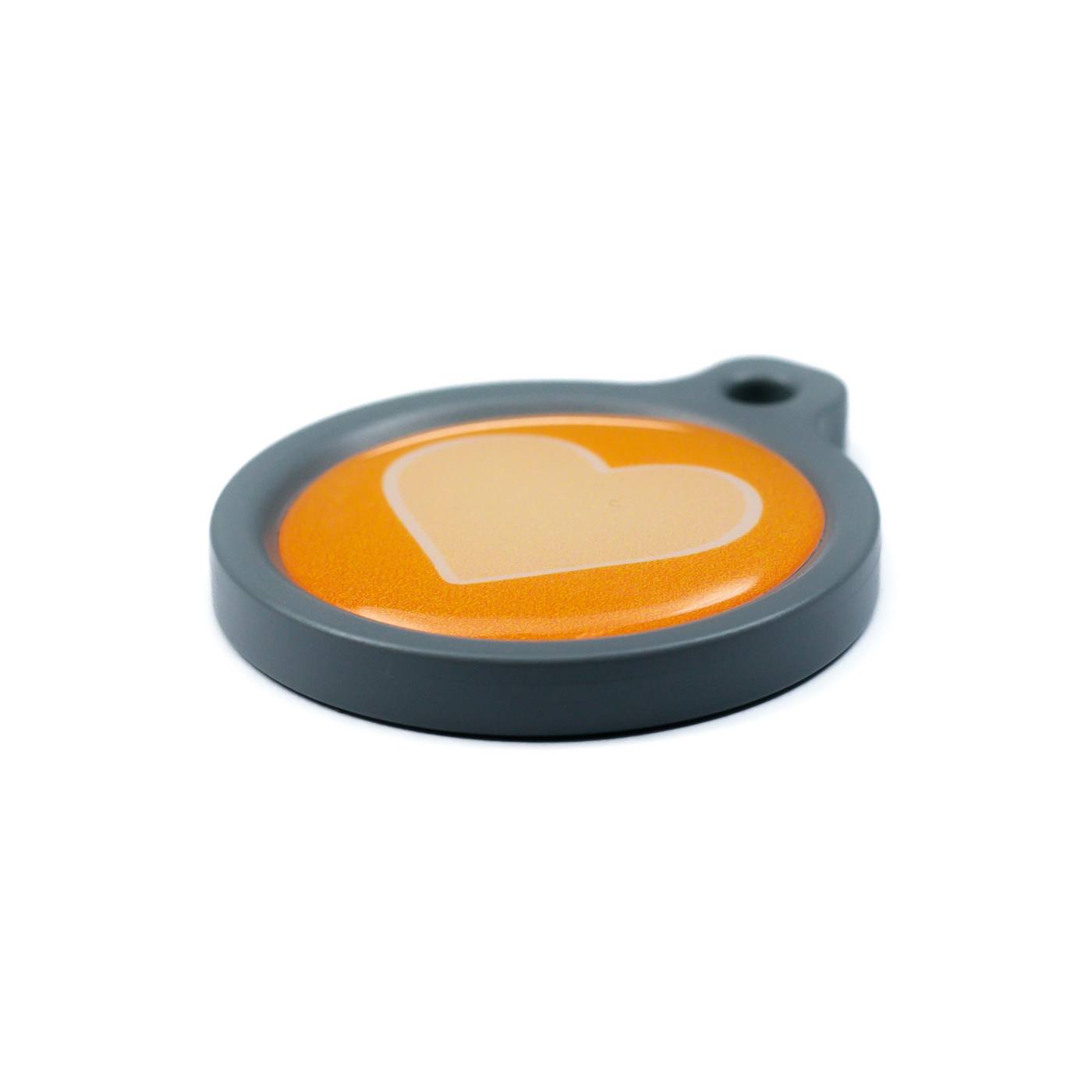 Blucky Heart Orange Dog Tag large