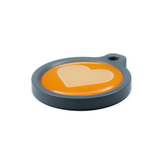 Blucky Heart Orange Dog Tag large