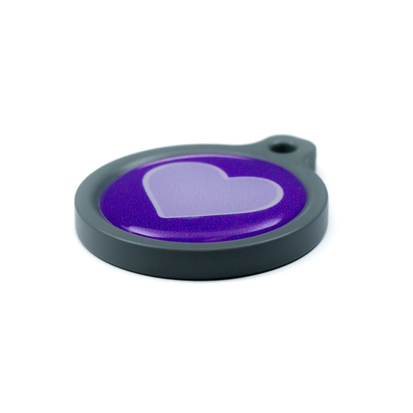Blucky Heart Purple Dog Tag large