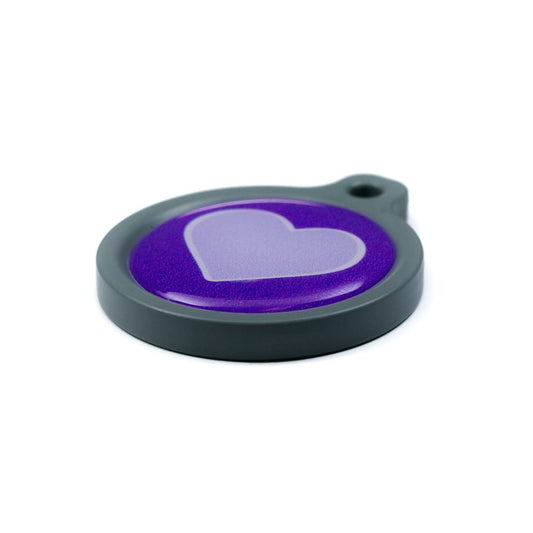 Blucky Heart Purple Dog Tag large