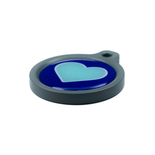 Blucky Heart Dark Blue Dog Tag large