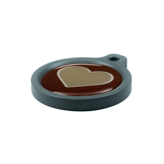 Blucky Heart Brown Dog Tag large