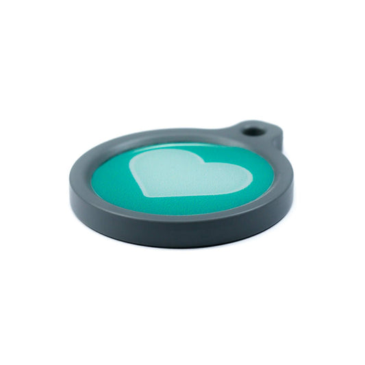 Blucky Heart Turquoise Green Dog Tag large