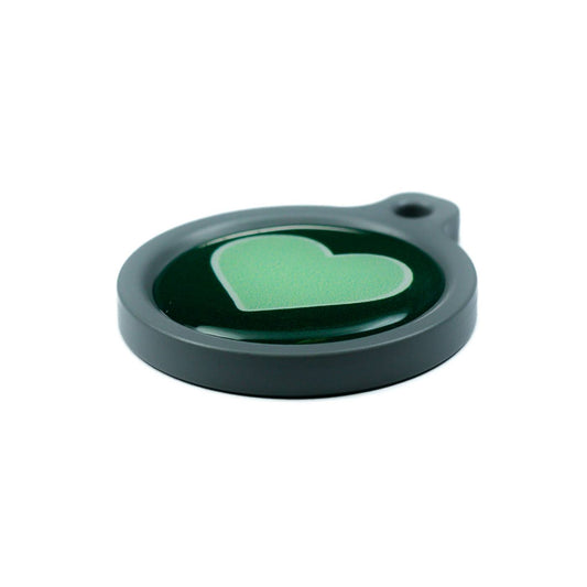 Blucky Heart Dark Green Dog Tag large