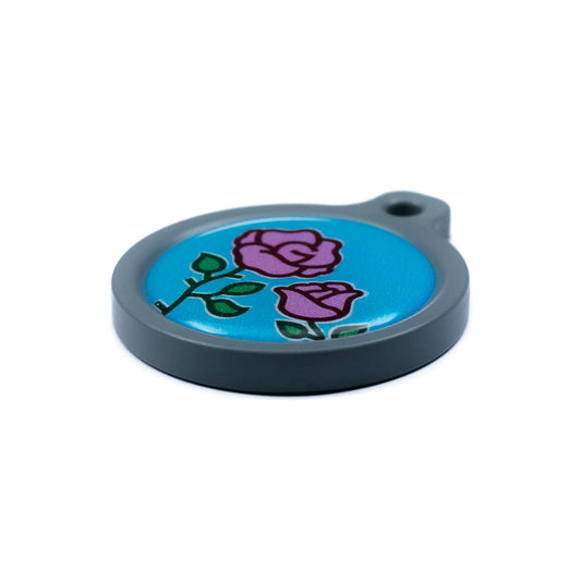 Blucky Blooming Rose Bleu Turquoise Médaille large