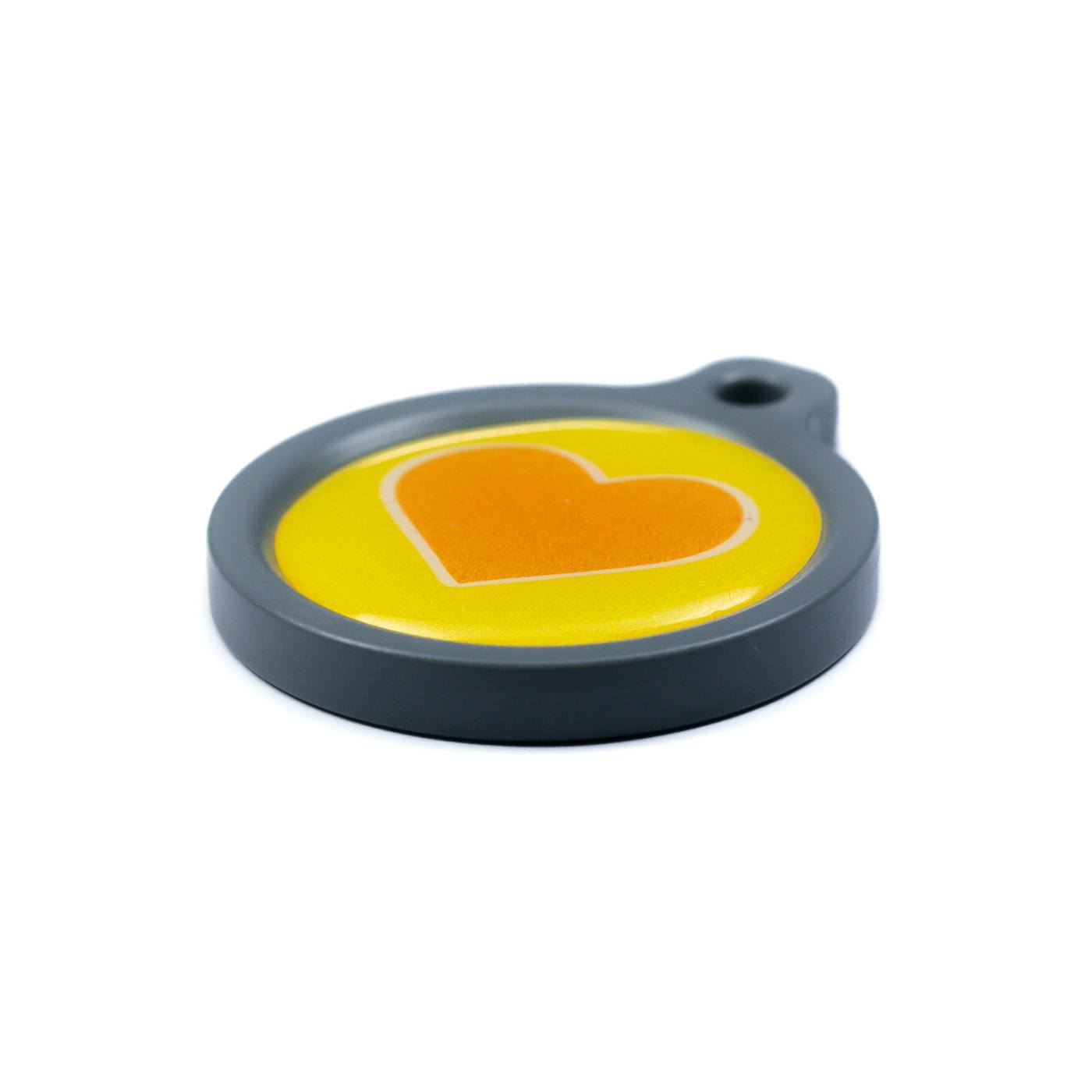 Blucky Heart Yellow Dog Tag large