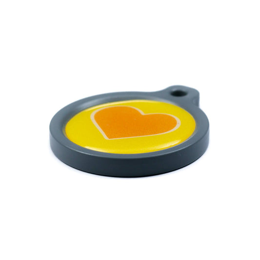 Blucky Heart Yellow Dog Tag large