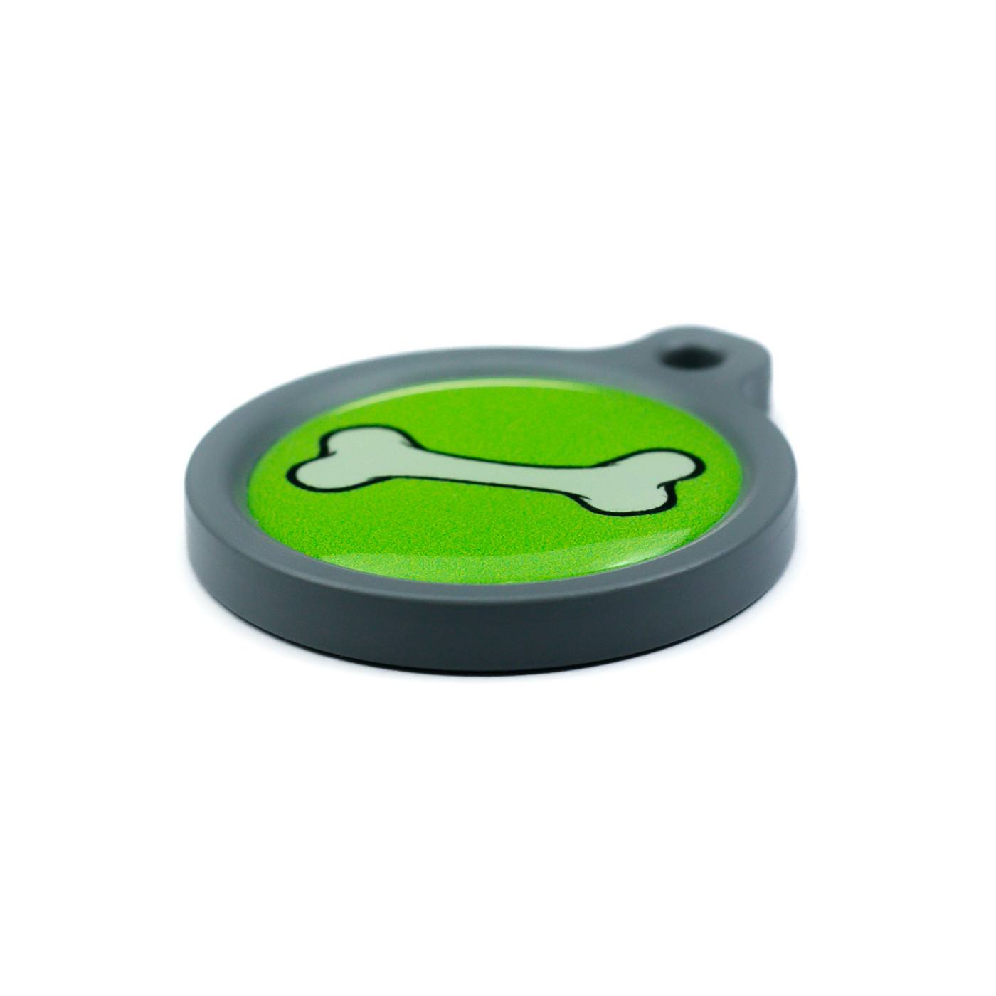 Blucky Bone Lime Green Dog Tag large