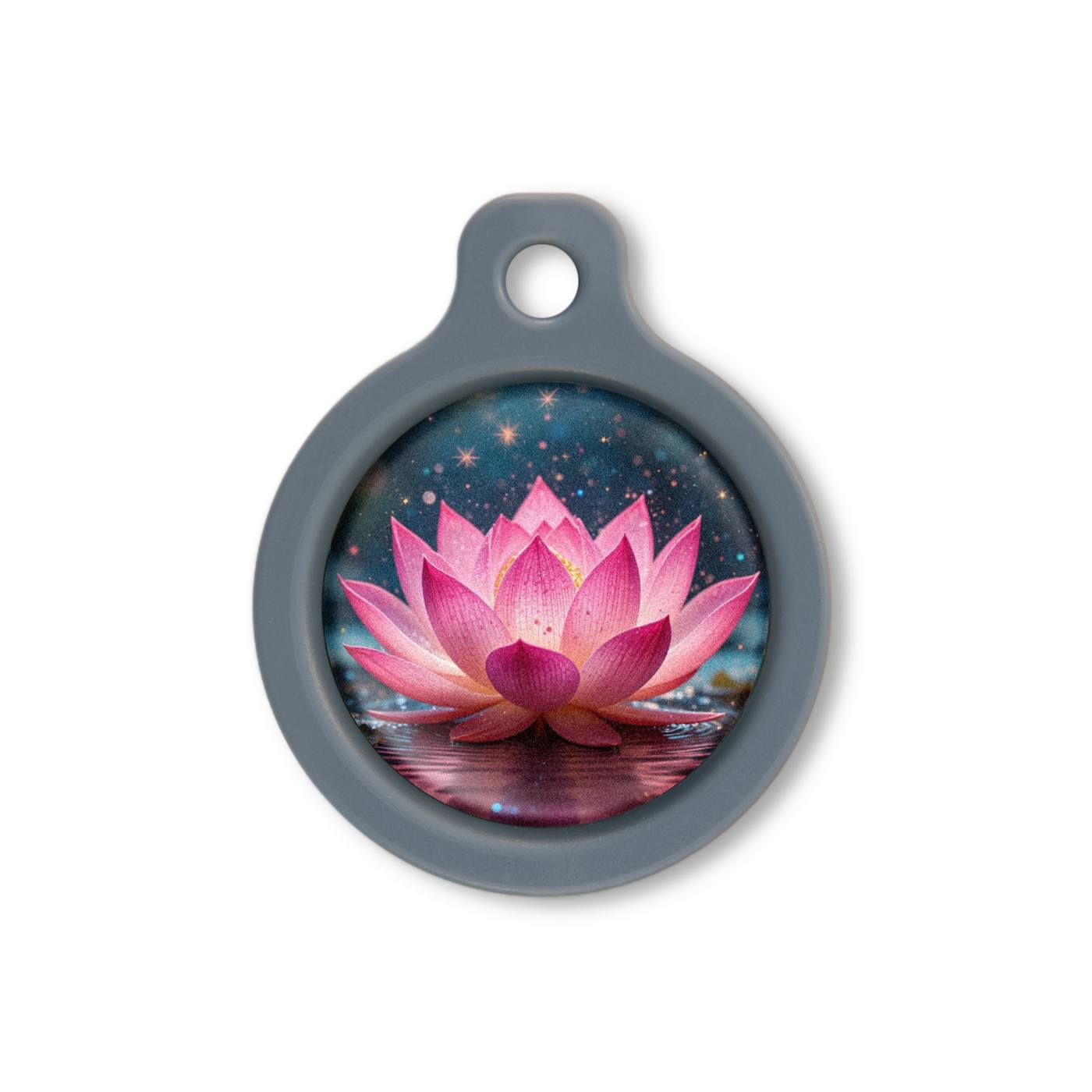 Blucky Lotus Dark Pink Dog Tag medium