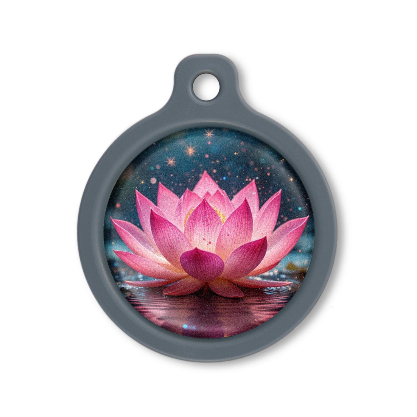 Blucky Lotus Dark Pink Dog Tag large