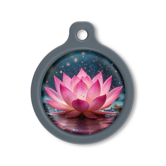 Blucky Lotus Dark Pink Dog Tag large