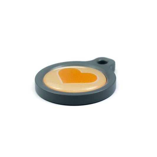 Blucky Heart Pastel Orange Dog Tag medium