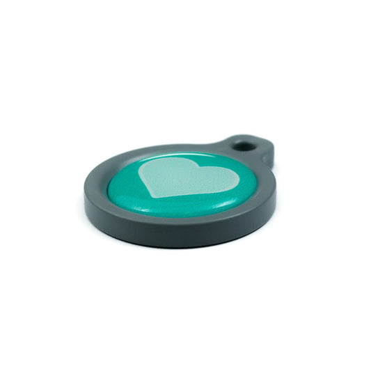 Blucky Heart Turquoise Green Dog Tag medium