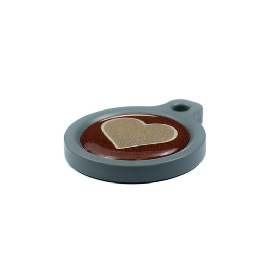 Blucky Heart Brown Dog Tag medium