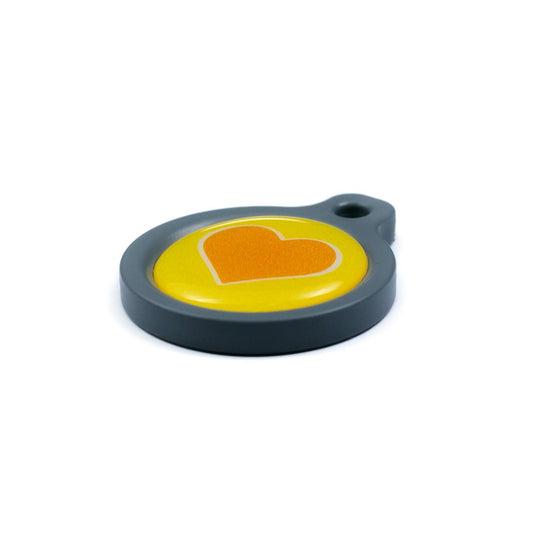 Blucky Heart Yellow Dog Tag medium
