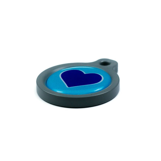 Blucky Heart Turquoise Blue Dog Tag medium