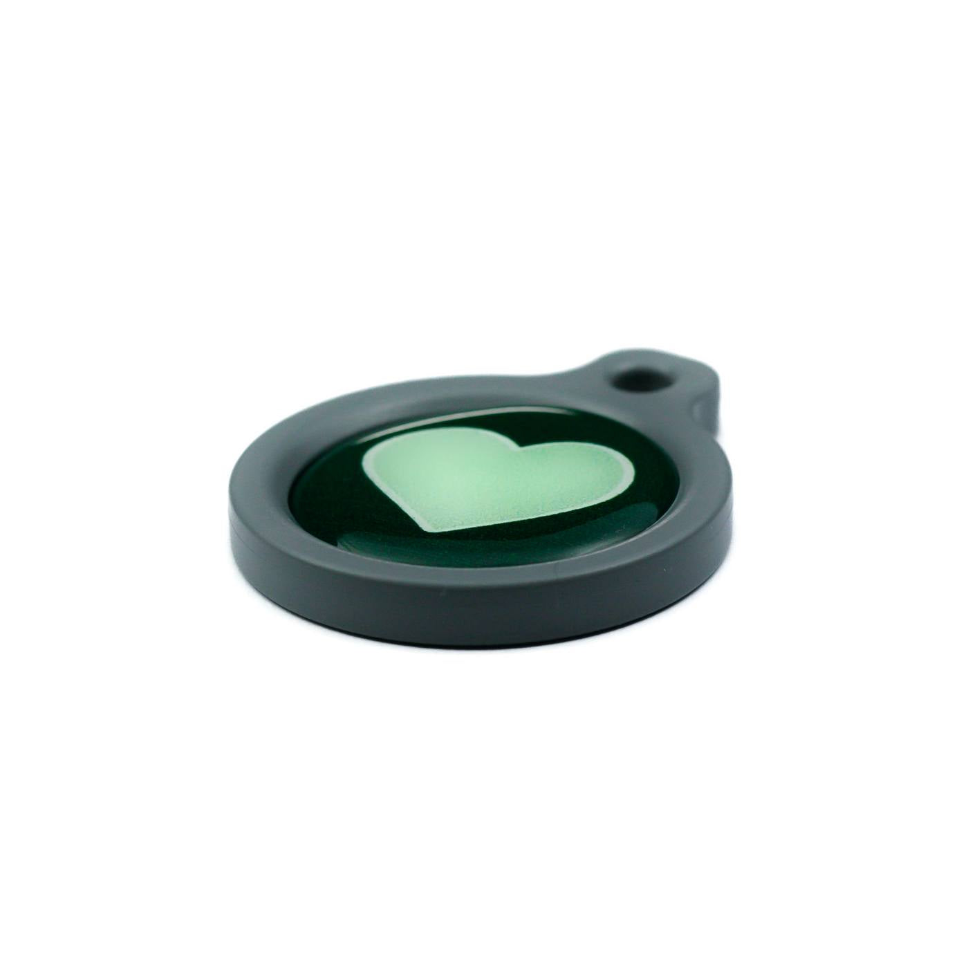 Blucky Heart Dark Green Dog Tag medium