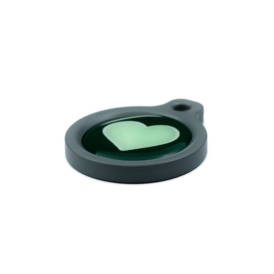 Blucky Heart Dark Green Dog Tag medium