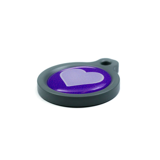 Blucky Heart Purple Dog Tag medium