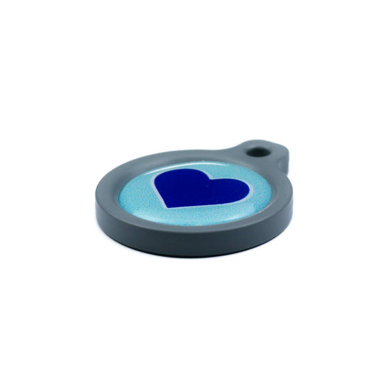 Blucky Heart Pastel Turquoise Dog Tag medium