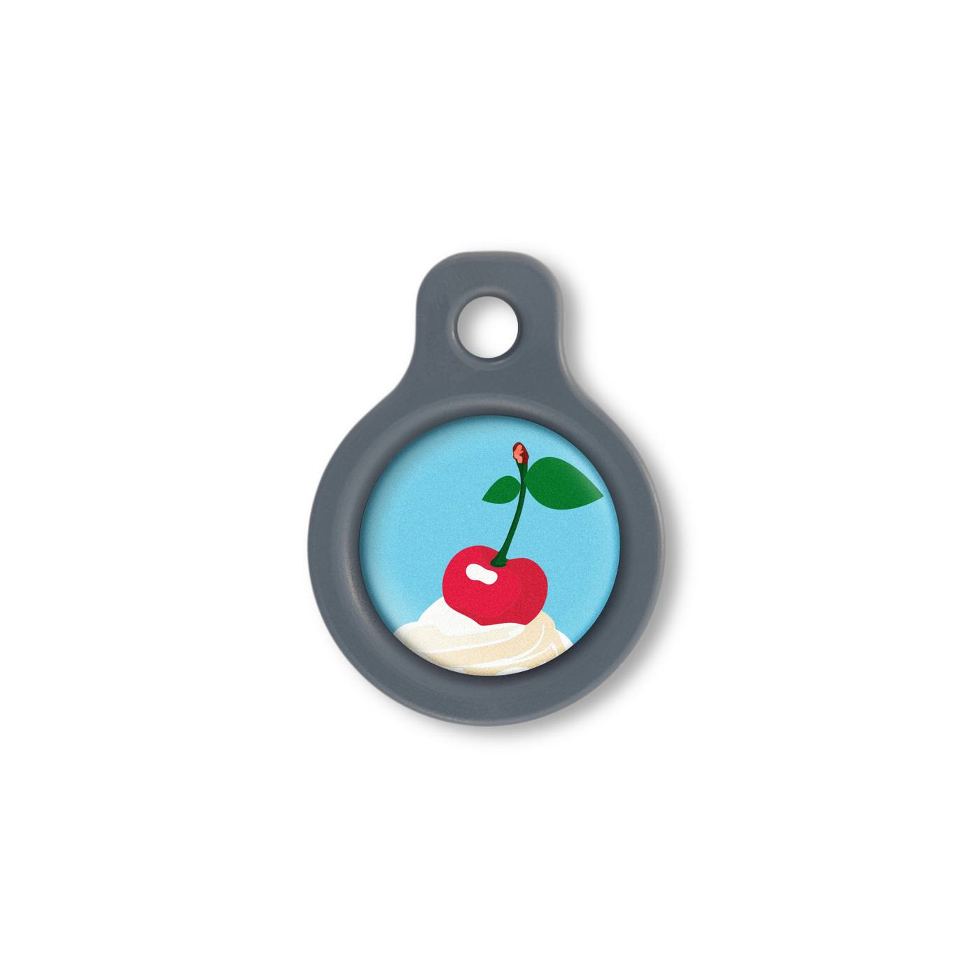 Blucky Sweet Cherry Turquoise Blue Dog Tag small