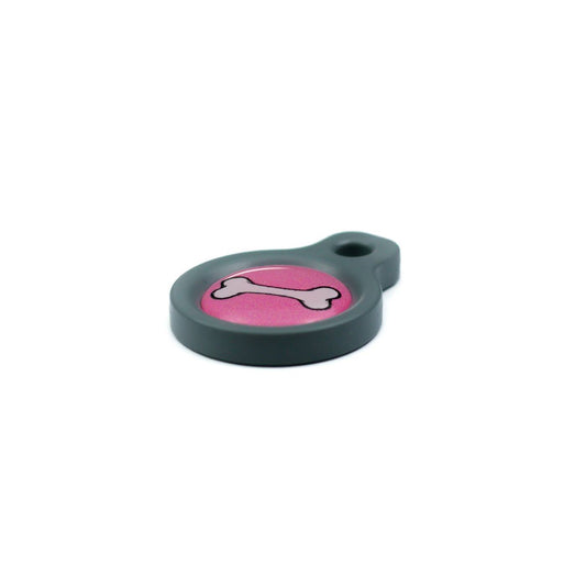 Blucky Bone Dark Pink Dog Tag small