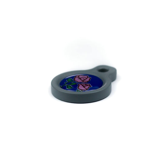 Blucky Blooming Rose Dark Blue Dog Tag small