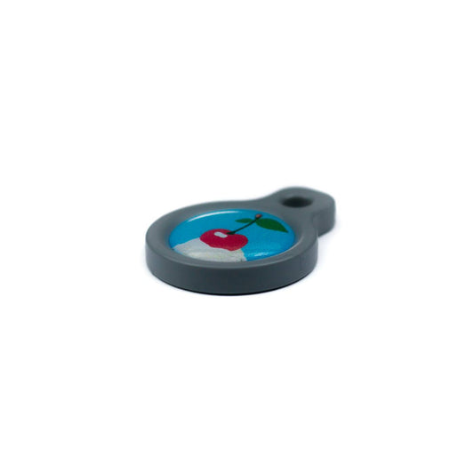Blucky Sweet Cherry Turquoise Blue Dog Tag small