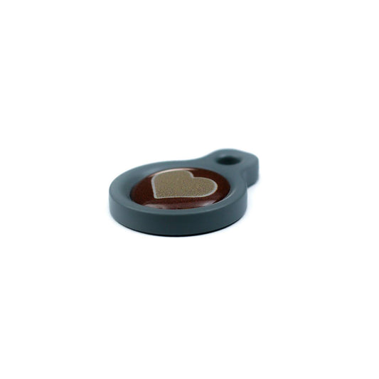 Blucky Heart Brown Dog Tag small
