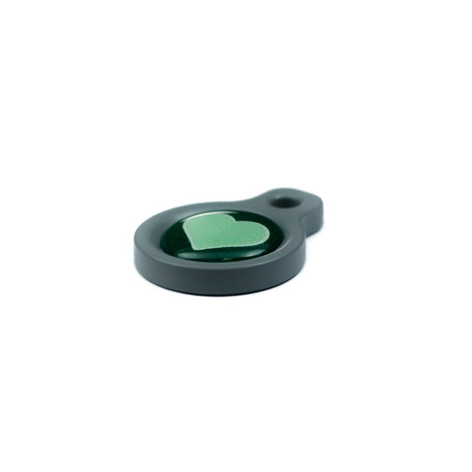 Blucky Heart Dark Green Dog Tag small