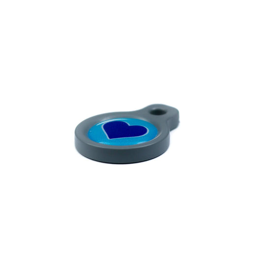 Blucky Heart Turquoise Blue Dog Tag small