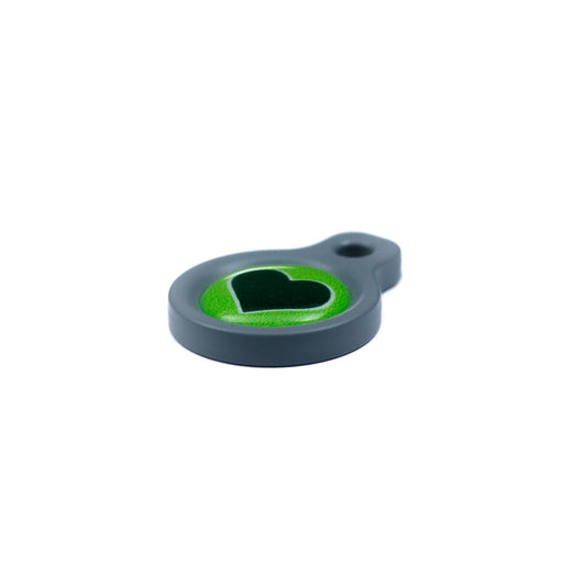 Blucky Heart Lime Green Dog Tag small