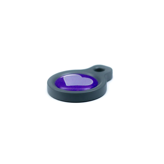 Blucky Heart Purple Dog Tag small