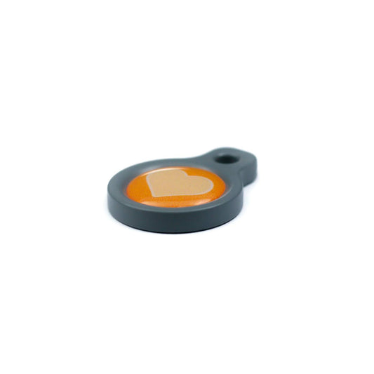 Blucky Heart Orange Dog Tag small