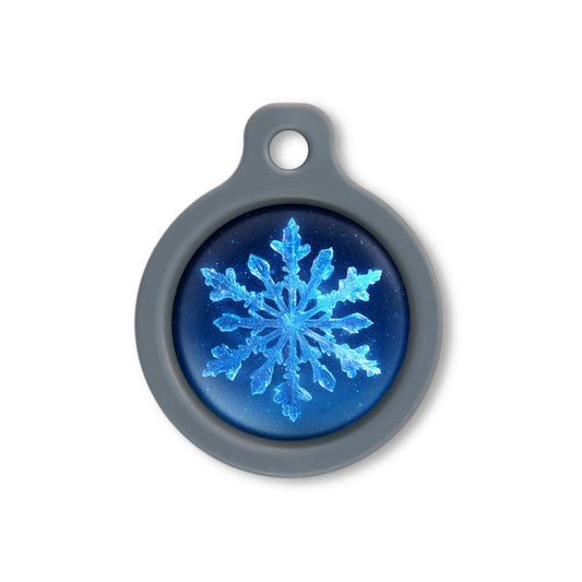 Blucky Snowflake Dark Blue Dog Tag medium