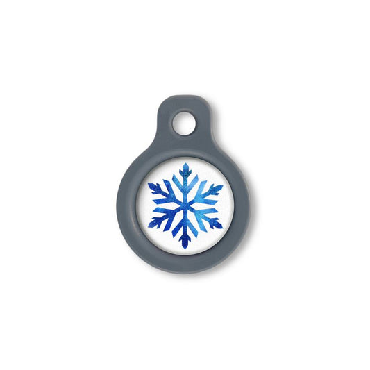Blucky Snowflake White Dog Tag small