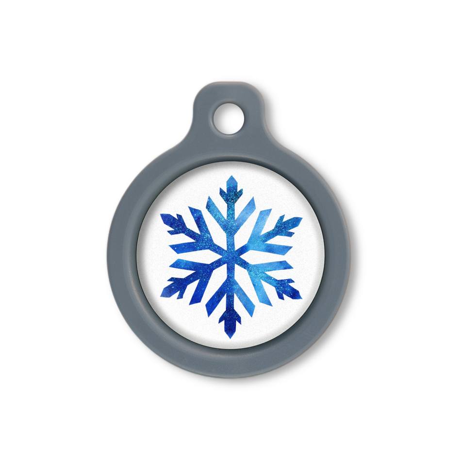 Blucky Snowflake White Dog Tag medium