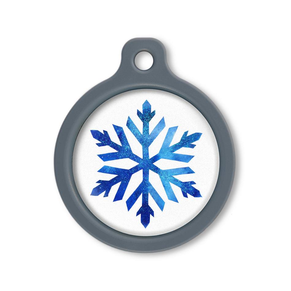 Blucky Snowflake White Dog Tag large