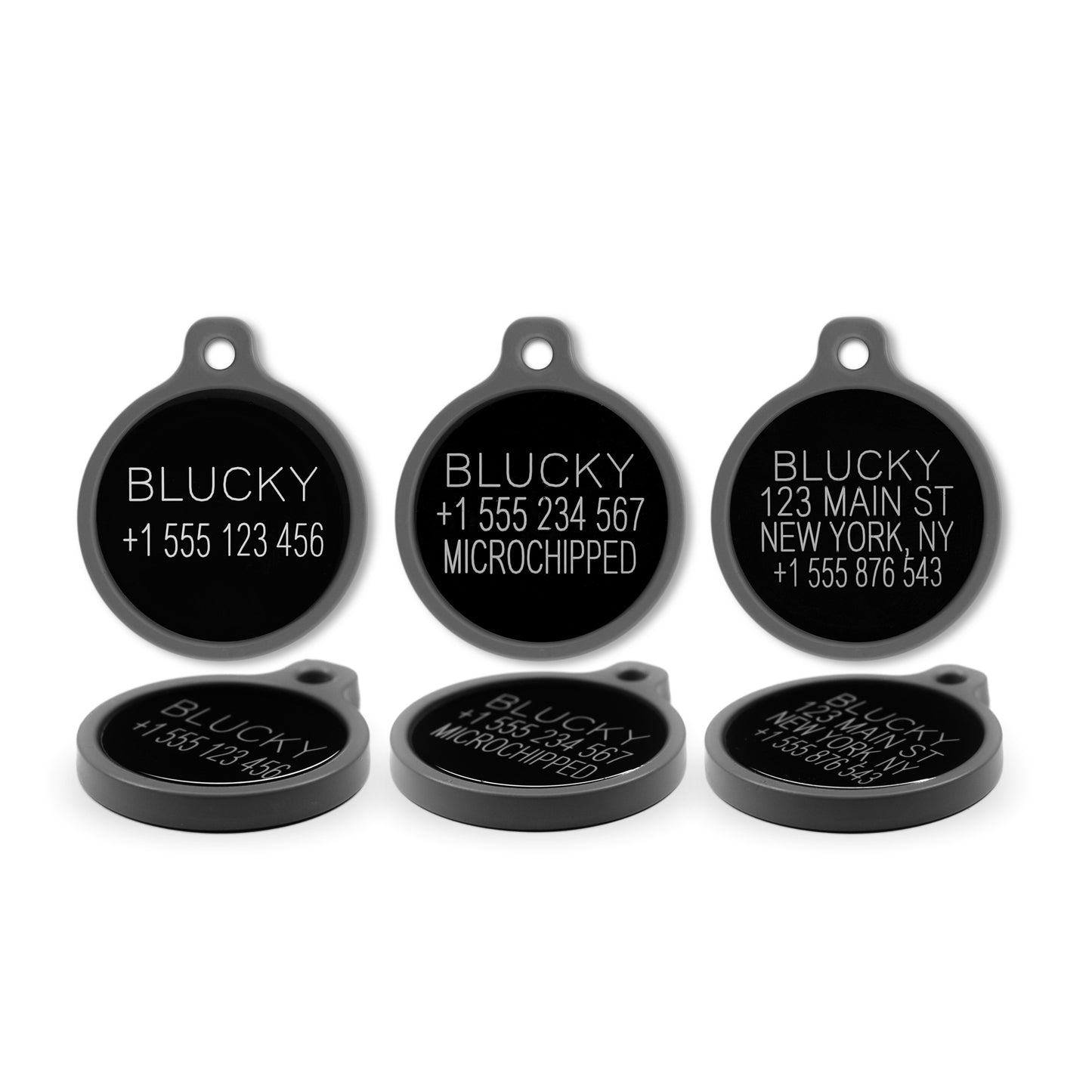 Blucky NFC Bone Black Dog Tag large